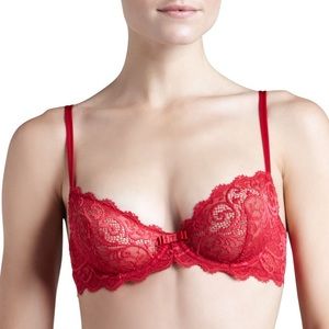 Simone Perele Celeste Demi Plunge bra in red